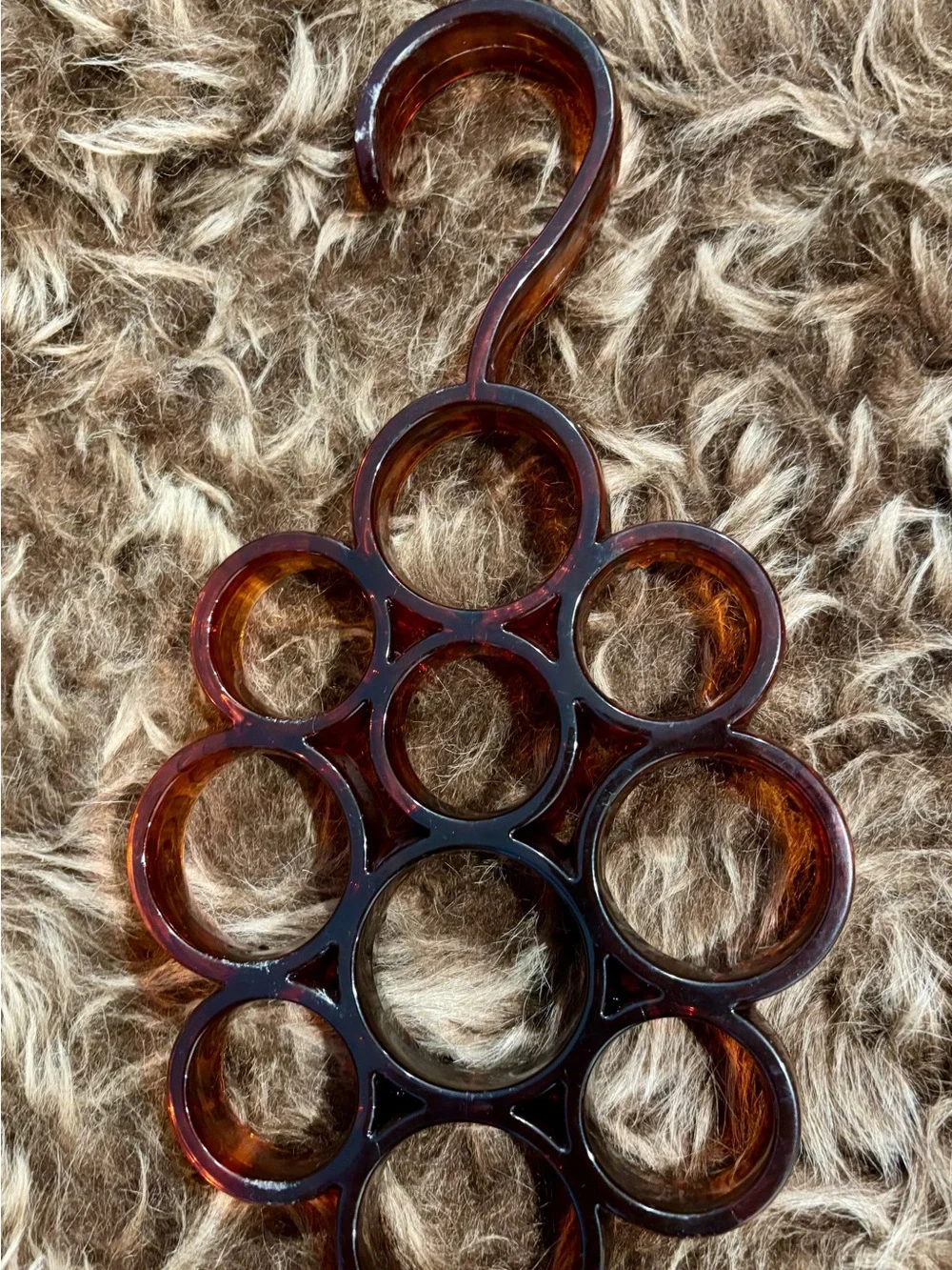 Tortoiseshell Resin Multi-Loop Scarf, Belt or Necklace Hanger